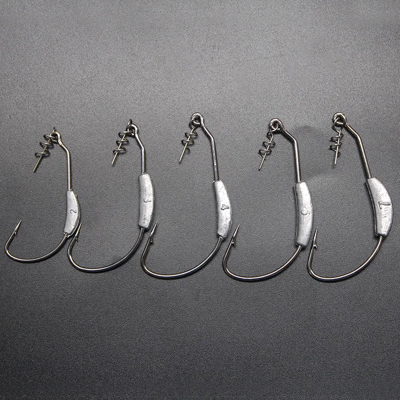 2021 High strength Offset Crank Hook Lead Weight High carbon steel Fishing Hooks Soft Baits Worm fish Hook