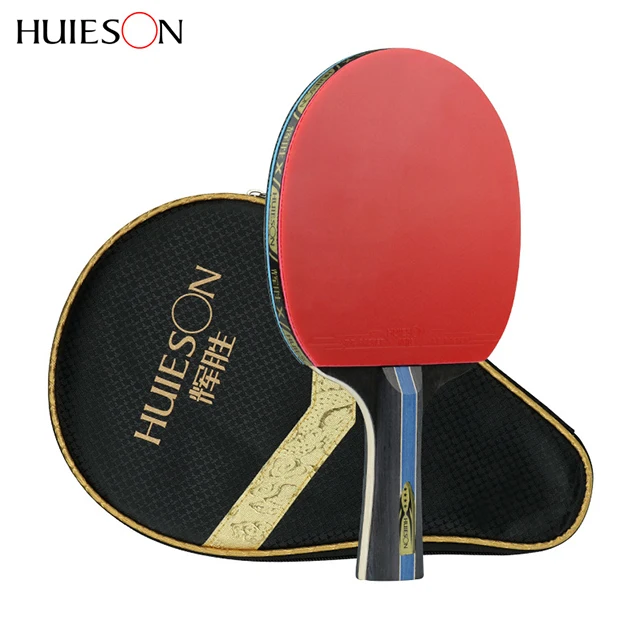HUIESON OEM Custom Print Logo Pure Wood Professional 4 Stars paddle table tennis Bat Table Tennis Racket