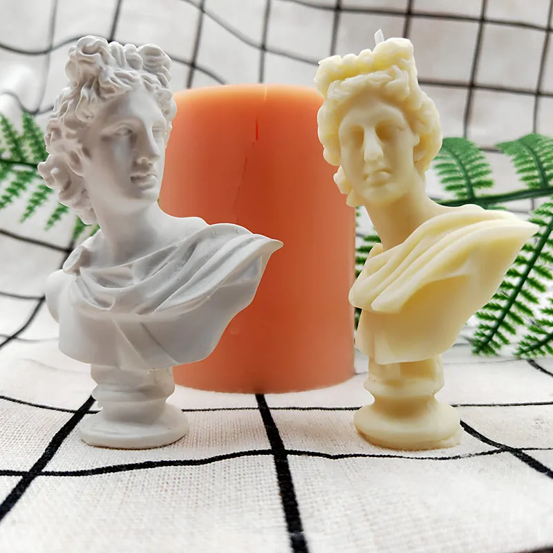 NO113 DIY Greek mythological character Apollo candle mold cake decoration silicone mold
