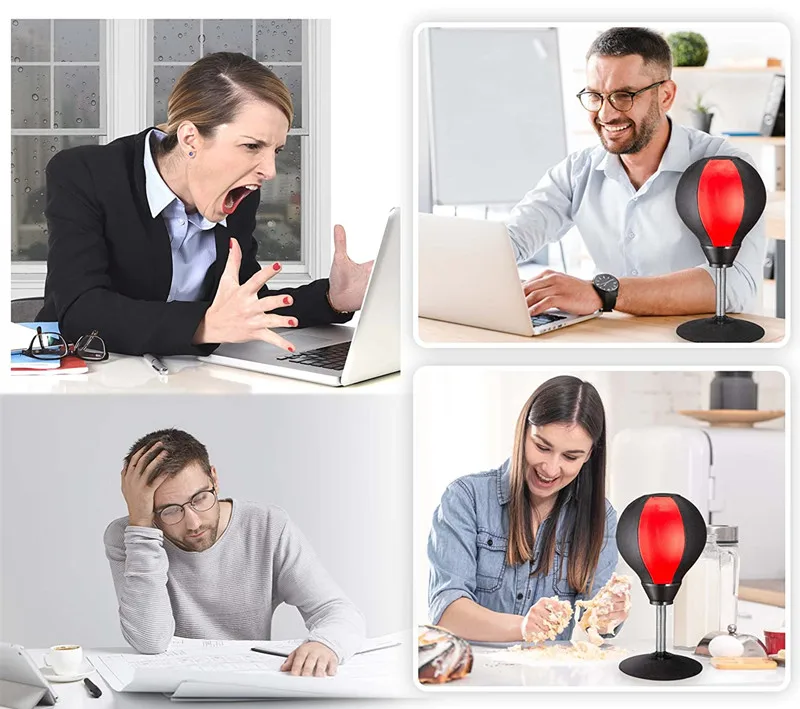 Stress Buster Desktop Punching Bag Heavy Duty Stress Relief Ball Table Punching Ball with Stand