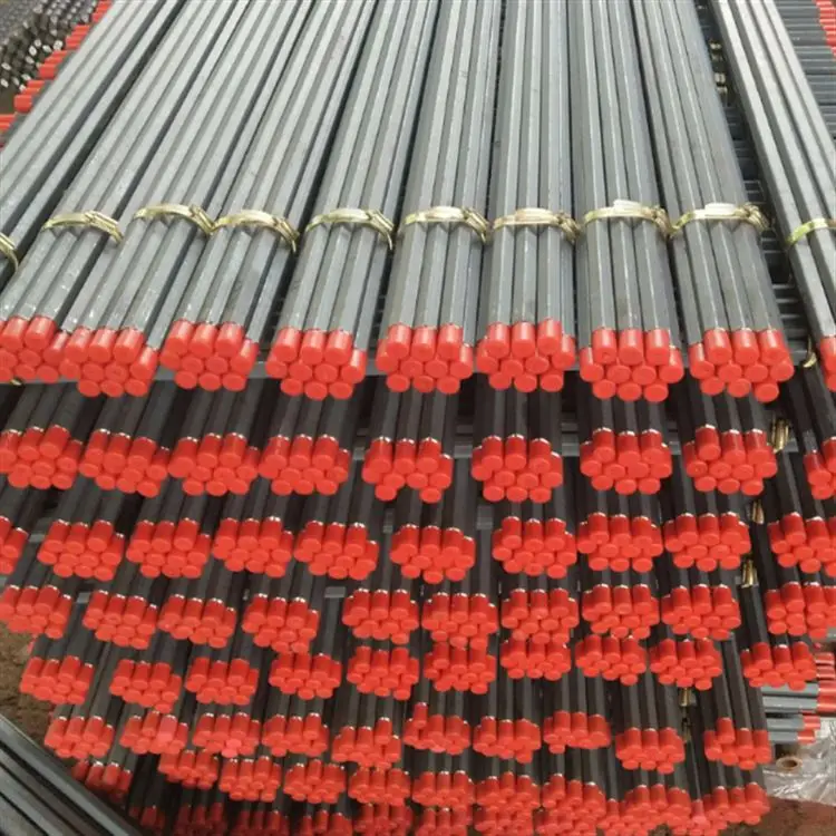 The mine uses B19 six-edge hollow drill rod YT28 rock drill B22 drill rod