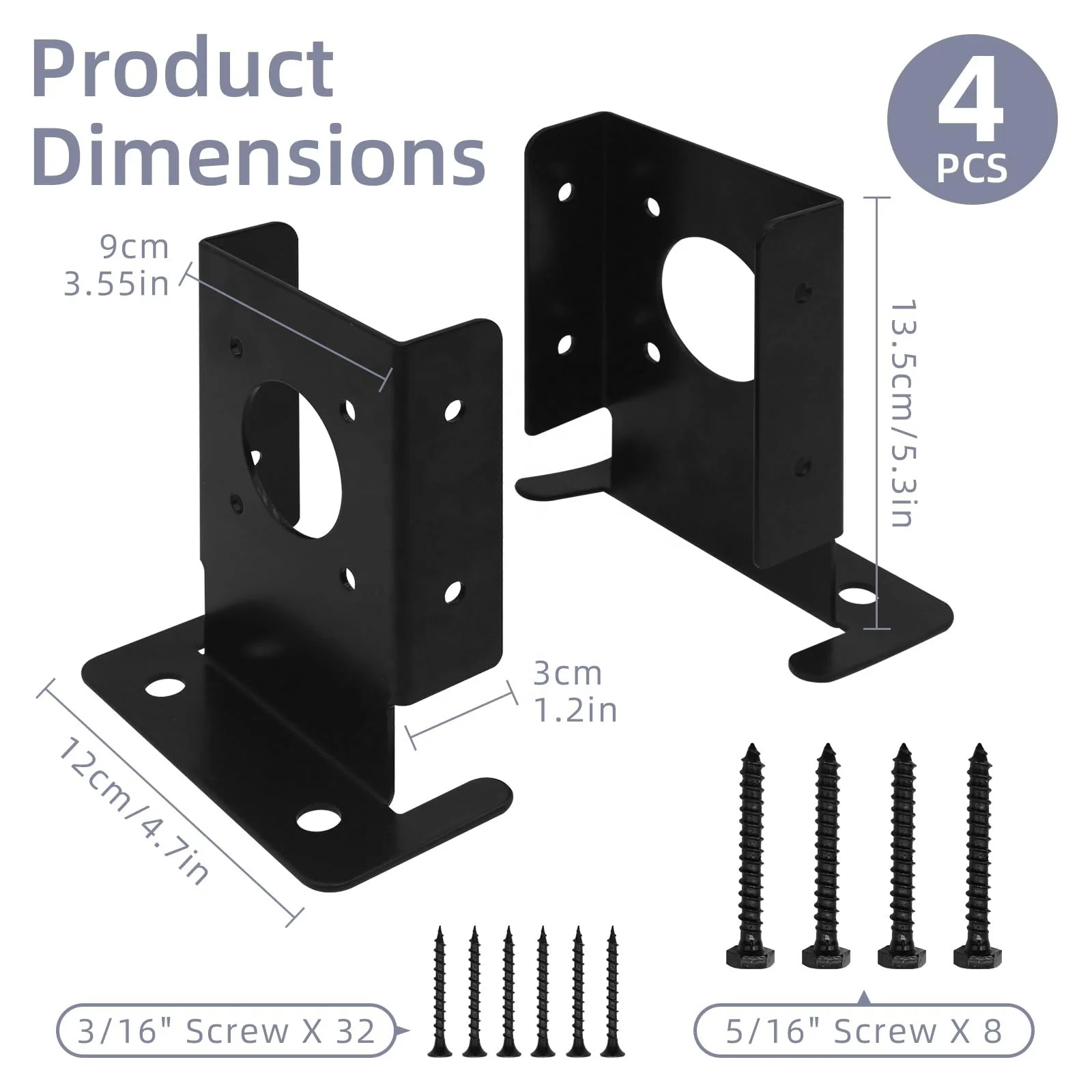 Outdoor Pergola Kit Metal Woodwork Stand Kit Post Bracket Wood Beams Iron 4*4 Connector Fence Pergola Bracket