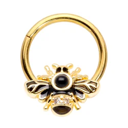 16G Seamless Segment Ring with Bee Cartilage Ear Piercing Body Jewellery