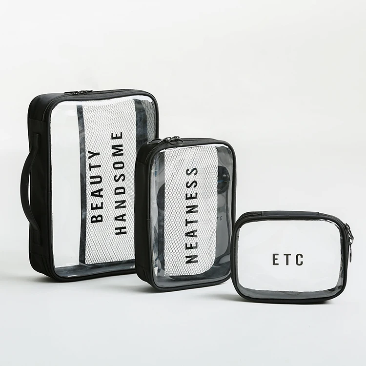 Hot Sale Clear Transparent PVC Cosmetic Bag Waterproof Clear Cosmetics Makeup Bag Customized Travel Clear Clutch Bag Beauty Case