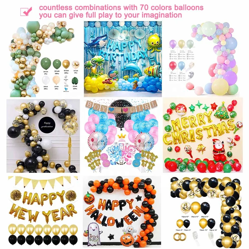 DIY Wedding Decoration Balloon Garland Set Blue Gold White Party Supplies Air Baloon Ballon Arch Kit