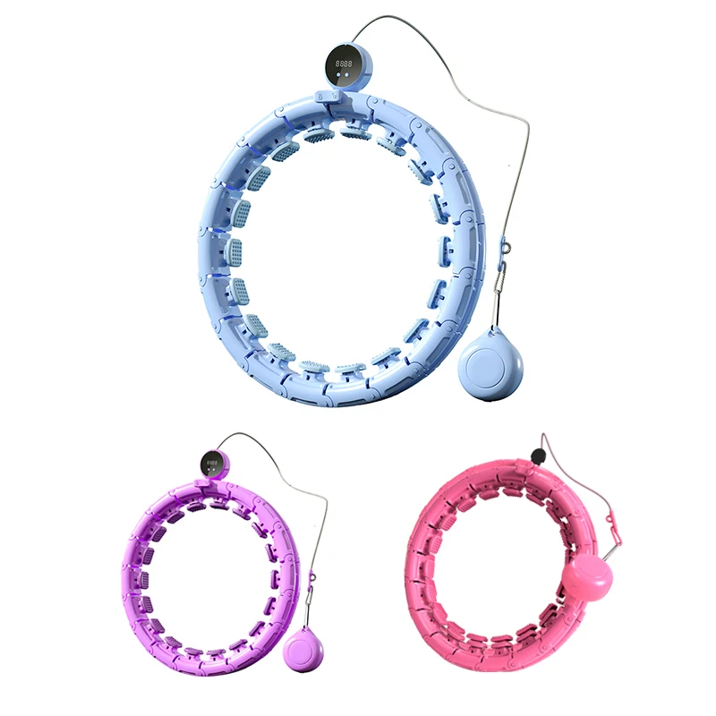 Недорогой гимнастический электронный цифровой пластиковый Интеллектуальный Утяжеленный круглый обруч hula 24 узла для взрослых