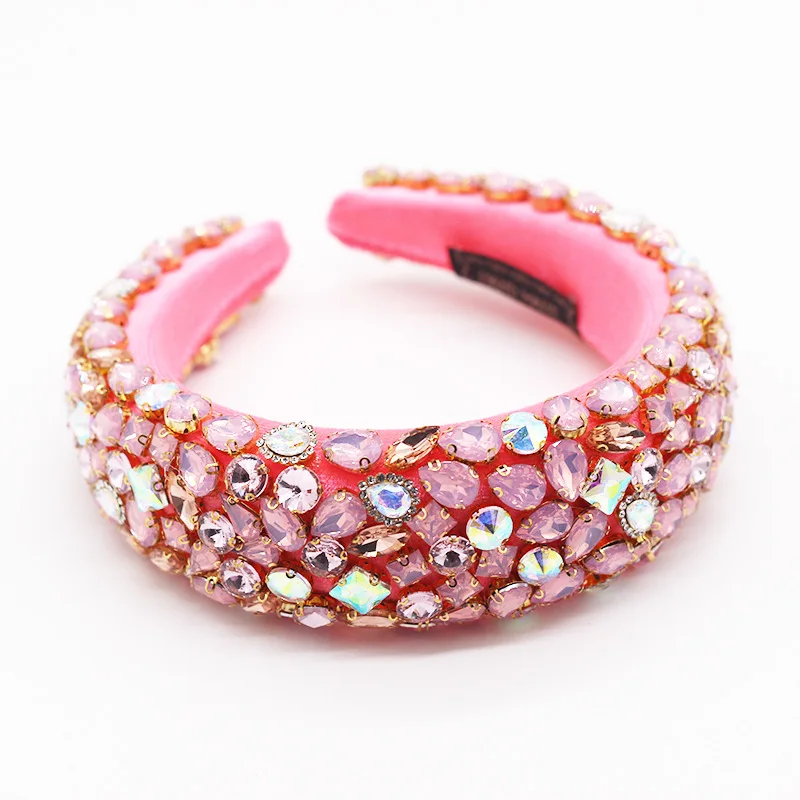 
Hair jewelry accessories luxury baroque head band rhinestone colorful crystal hairband diamond headband for women party 