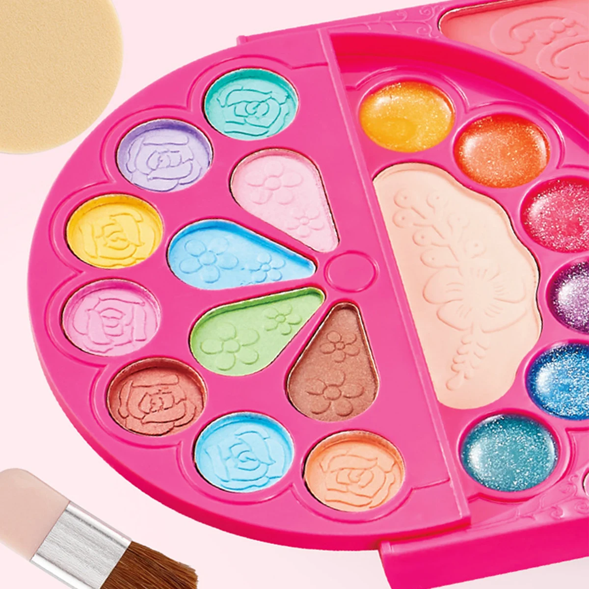 Girls Cosmetics Makeup Pretend Toy Kit Portable Make Up Washable Play Makeup Toys for Children Kids Christmas Gift Toys