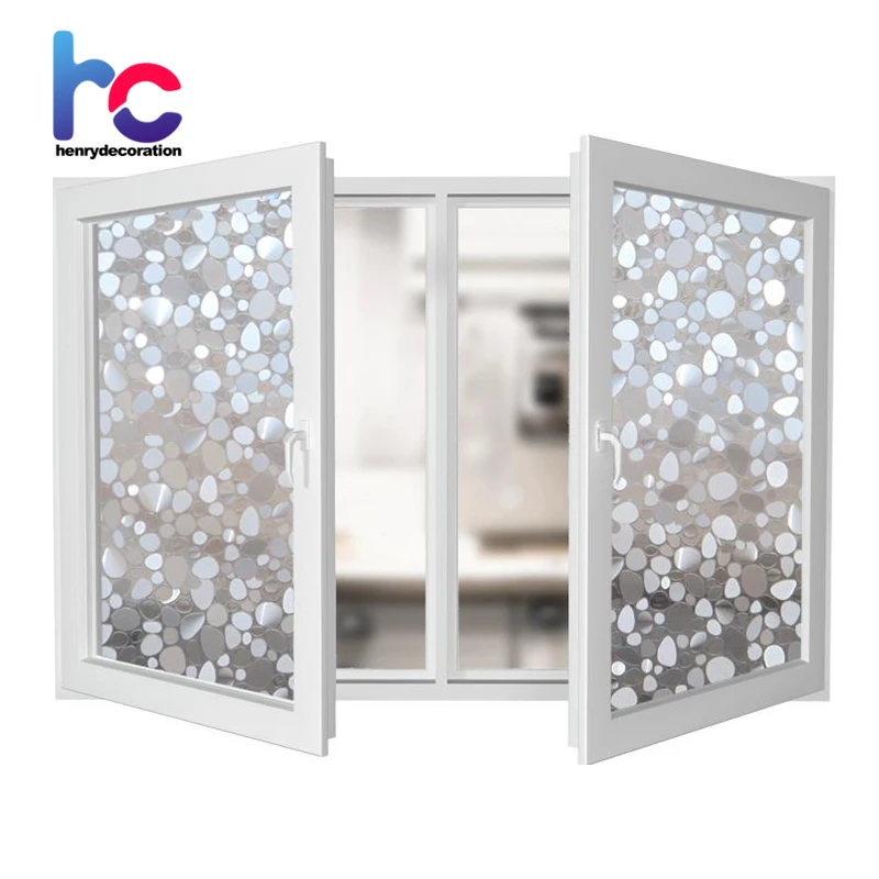 Frosted cobblestone pattern uv protection durable window glass film for smooth glass surface decoration window film
