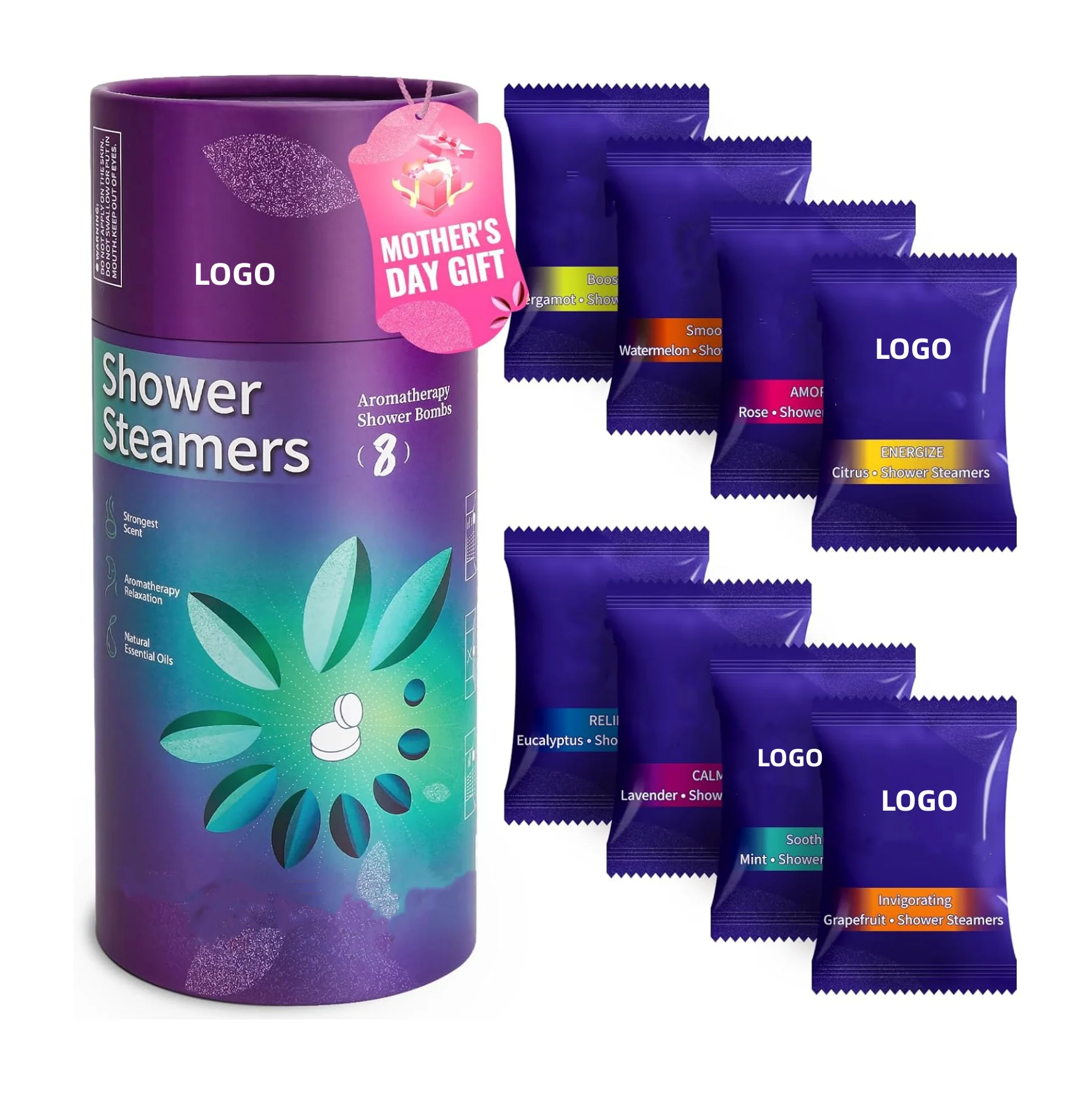 Bath Supplier Custom Manufacturer Organic Luxury Jar Packaged Vegan Relief Relaxing Home SPA Shower Steamers with Aromatherapy