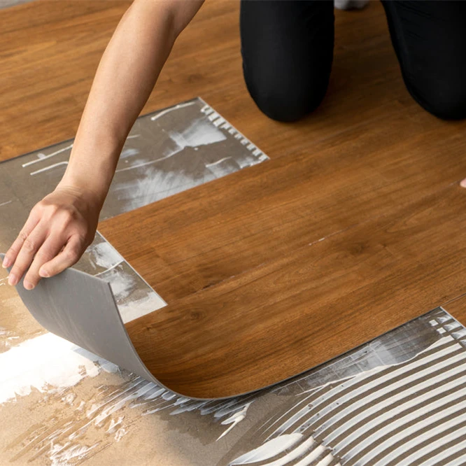 Home Decoration Wooden Marble Grain Covering Sticker Glue Down Luxury Vinyl Plank Laminate Floor LVP Vinyl Waterproof For Indoor