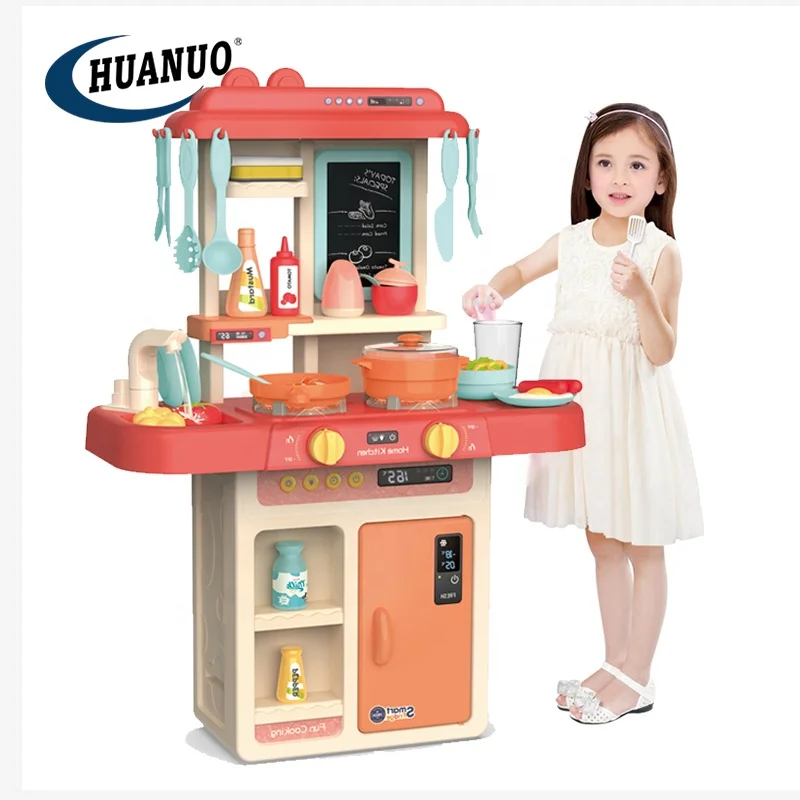 63 cm kids cooking play fruit sink toy kids kitchen sets with blackboard