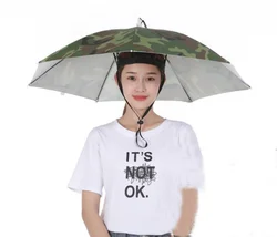 77CM X 7 ribs Umbrella Hat Hands Free Umbrella head for Adults and Kids TSU03B
