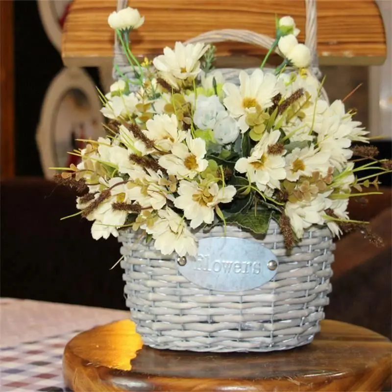 
New wicker gift baskets white wicker flower baskets with plastic liner 
