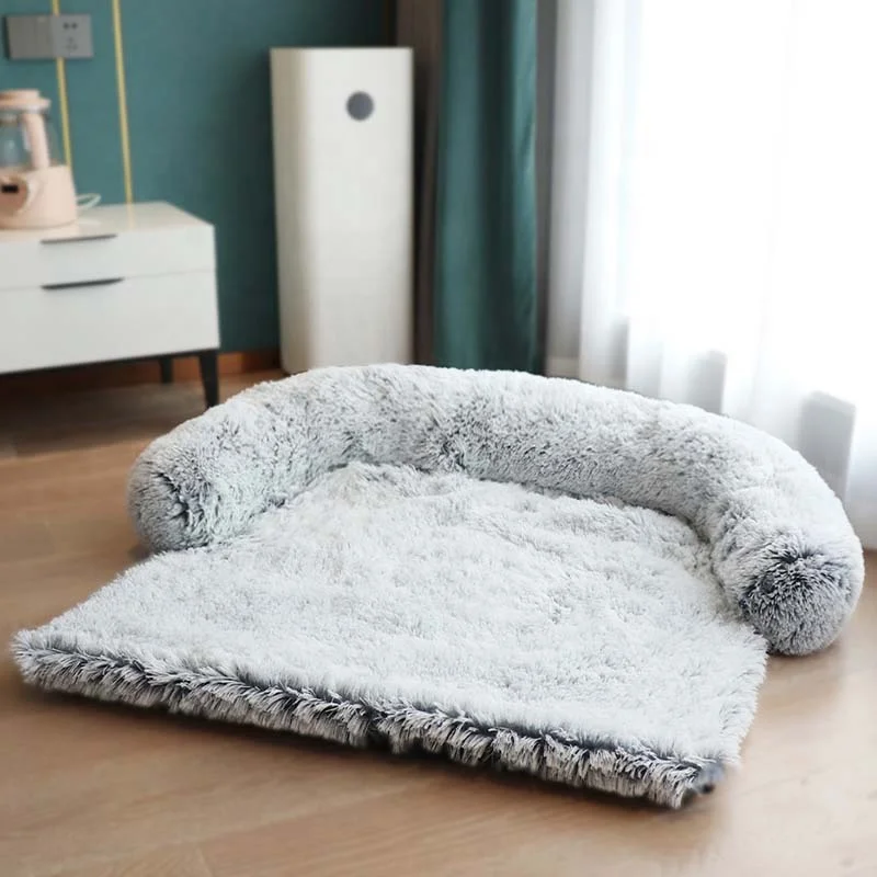 Faux Fur Large plush multifunction Pet Blanket Sofa Bed Luxury Washable Waterproof Removable Cover Dog Pet Sofa Bed with Zippers
