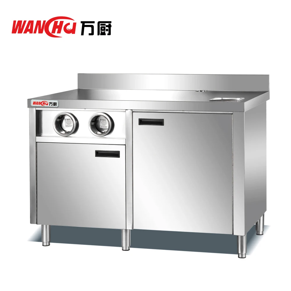 Custom Sizes Kitchen Cabinet Set Metal Wine Bar Cabinet Stainless Steel Working Table With Drawer and Over-Shelves