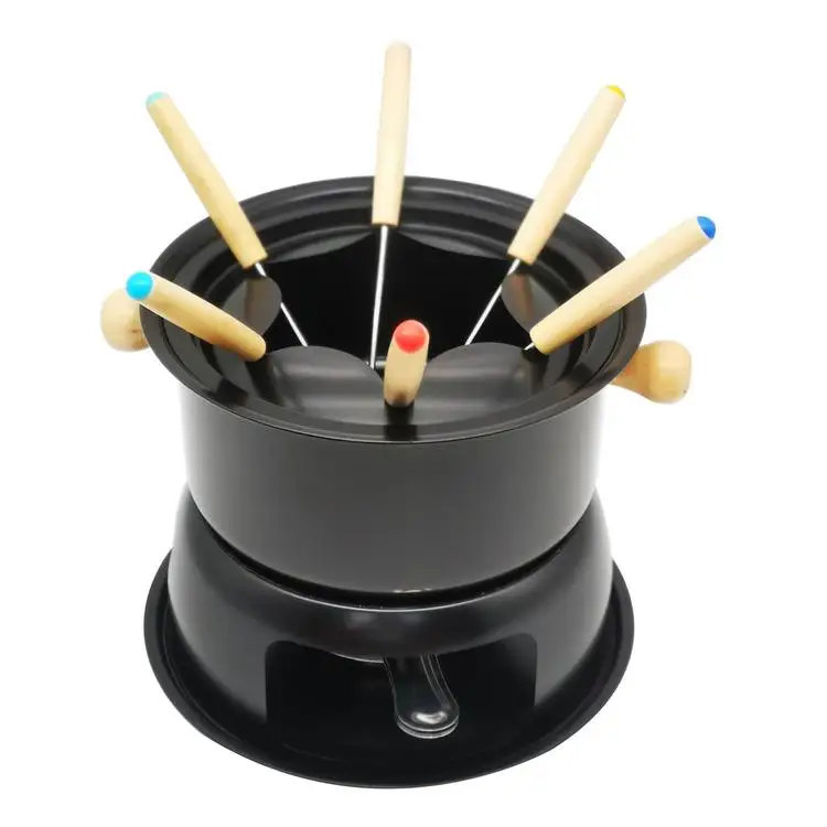 
Chocolate Fondue Maker Set Multifunctional Carbon Steel Ice Cream Chocolate Cheese Hot Pot Melting Pot Fondue Set 
