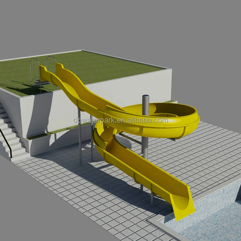 Commercial water park equipment private fiberglass spiral pool slide for sale