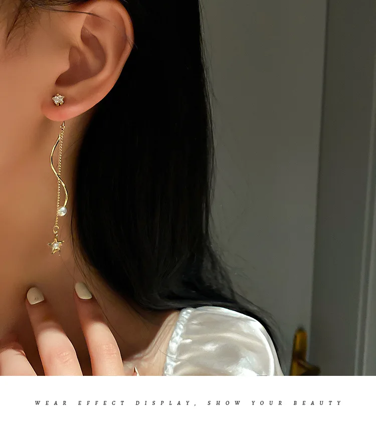 fashion spiral cz earrings star jewellery wholesale