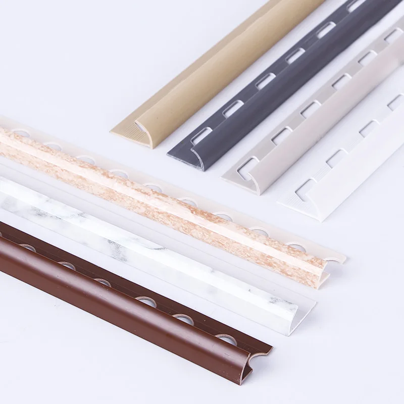 Foshan Fushifu Hot Sell Round Shape Plastic Pvc Tile Trim Angle Tile Trim Ceramic Tile Trim for Marble Edge Decoration