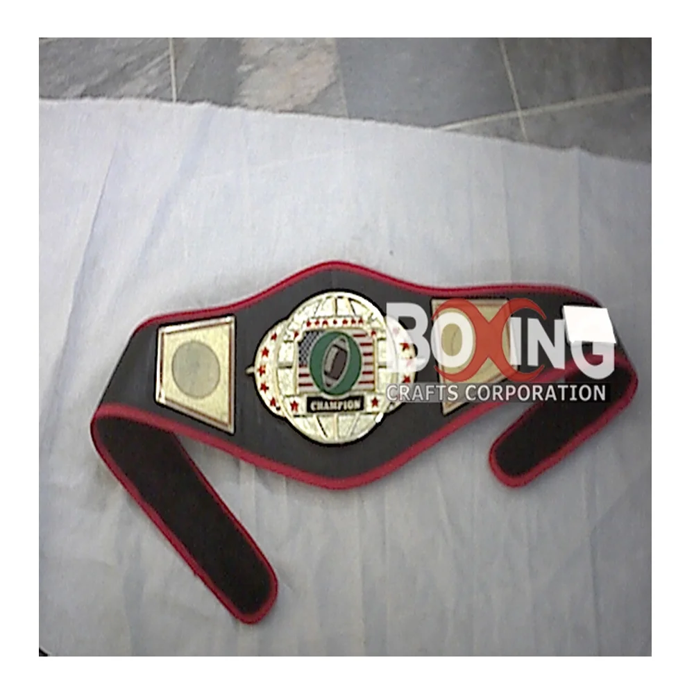 judo kendo aikido grappling championship Belt Gold plated shiny metal & pure leather boxing tournaments