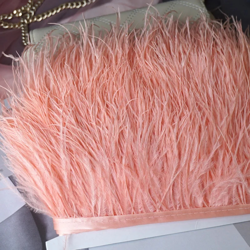 Wholesale Customized Ostrich Feather Tassels 8-10CM DIY Dress Decoration Material Latin Dance Skirt Lace Clothing Accessories