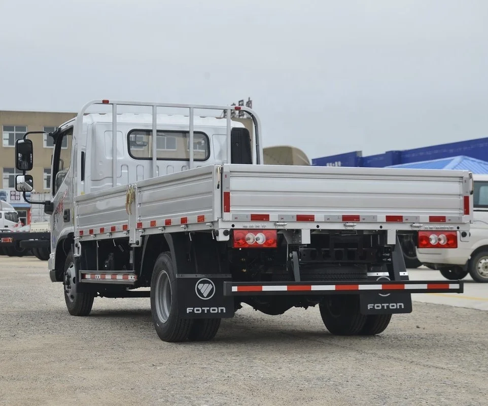 China Foton Aumark E 5 Tons Load Flat Bed Low Fence Cargo Box Trucks with Left Steering Wheel