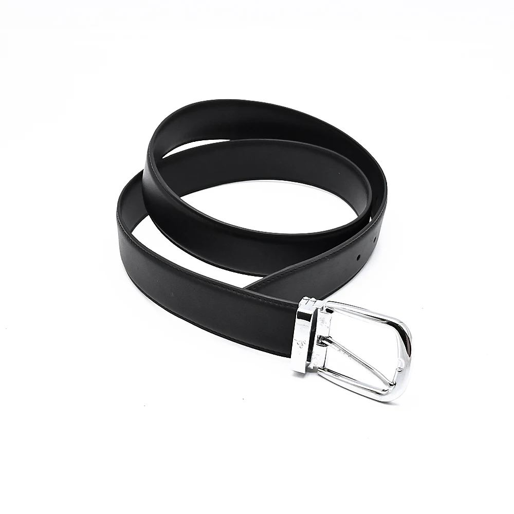 Luxury Professional Custom Man Black Adjustable Pin Buckle Genuine Cow Leather Golf Jeans Waist Belts For Men