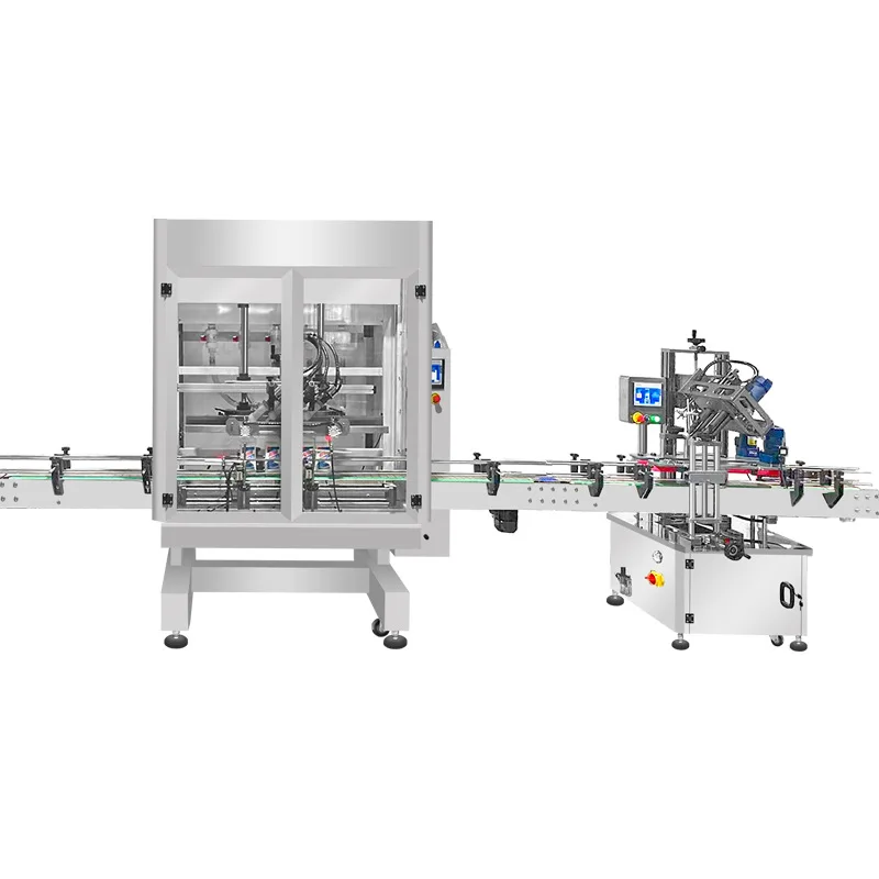 Auto 4 nozzles shampoo dish soap liquid filler equipment detergent body lotion filling and capping machine