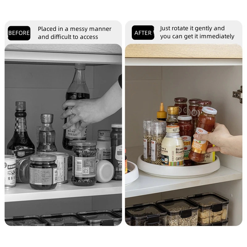 High-quality Multifunctional Round Kitchen Storage and Revolving Spice Organizer & Holder
