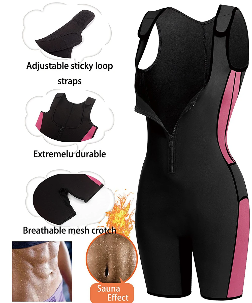 Women Full Body Shaper Neoprene Sweat Sauna Suit Waist And Thigh Trainer tank top