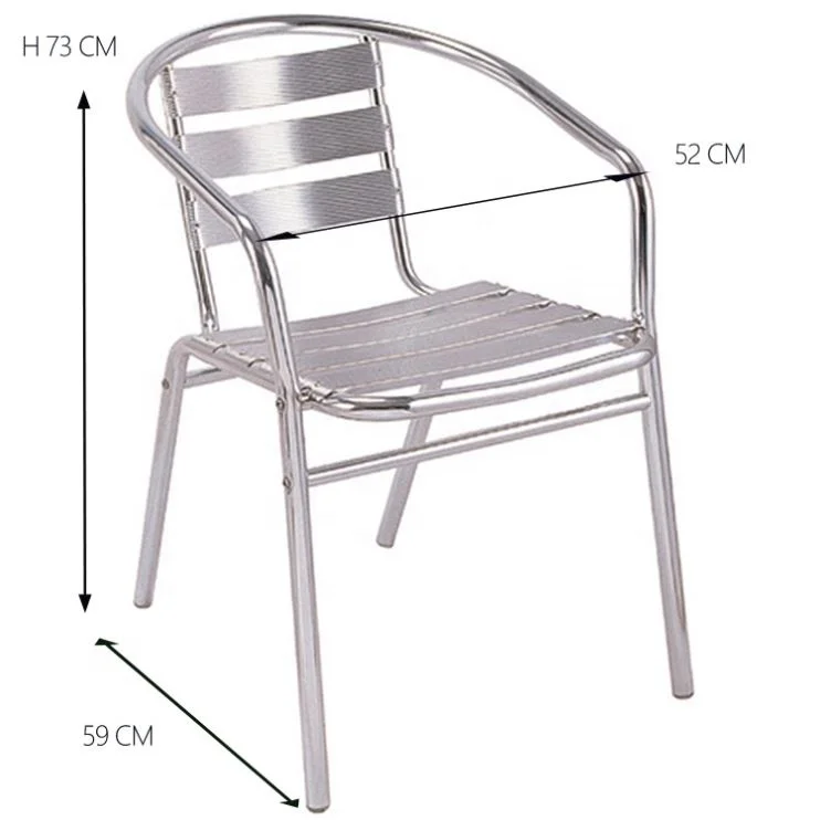 Outdoor Garden Modern Frame Airport Tube Dining Cheap Cafe Aluminum Chair