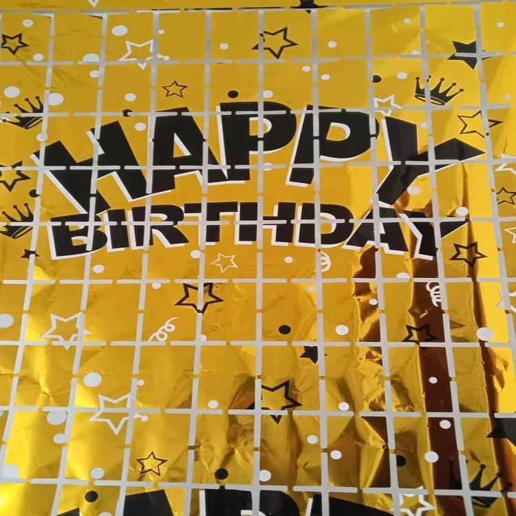 Новые металлические занавески из фольги для украшения дня рождения 1*2 м квадратная занавеска