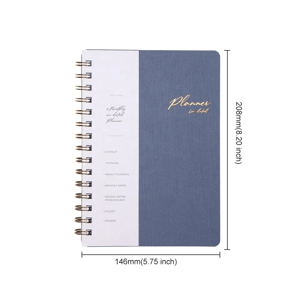 Personalized Spiral Diary Weekly Journal High-quality Budget Leather Financial Planner with Dividers