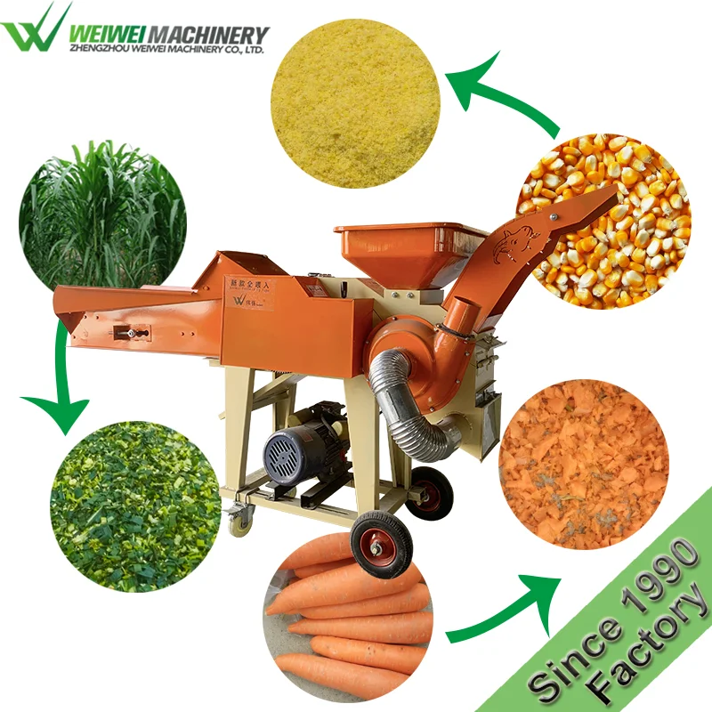 The hammer type grass crusher is used to cut straw, forage, shoots, and other grains