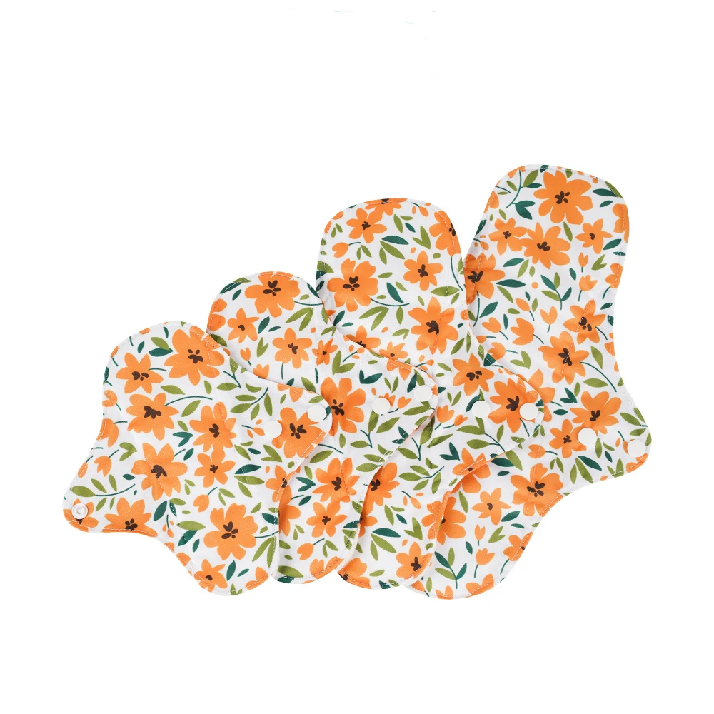 
 Дышащие бамбуковые женские гигиенические прокладки Happy Flute, водонепроницаемые, сухие, быстро моющиеся менструальные прокладки, многоразовые гигиенические прокладки  