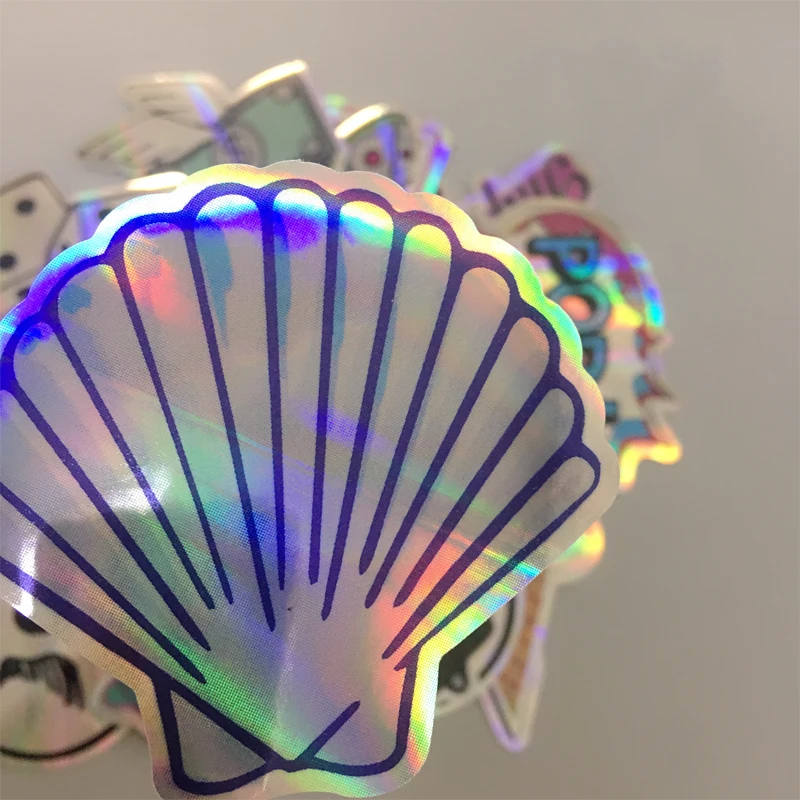 Cool Laser Star Stickers For Motorcycle Notebook Trolley Die Cut Holographic Vinyl Sticker