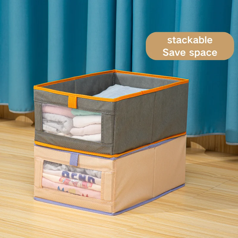 Factory Direct Large Capacity Non-Woven Fabric Plastic Board Folding Storage Basket Windows Mesh Ventilation Support OEM ODM