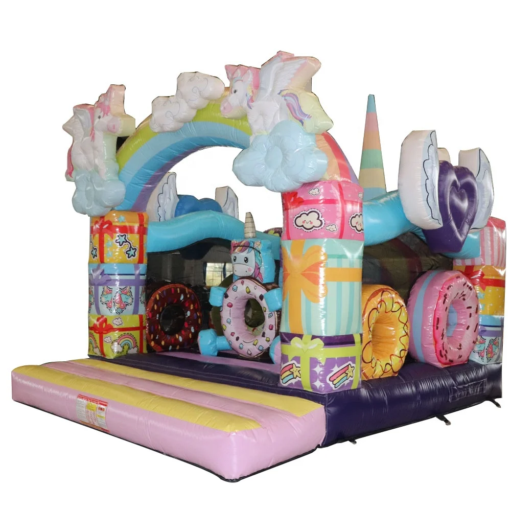 AOQI Pink jump house inflatable unicorn bouncer