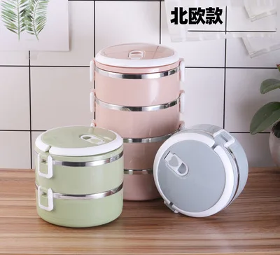 Layered Thermal Food Containers Insulated Stainless Steel  Lunch Box, Detachable Thermal  Lunch Box