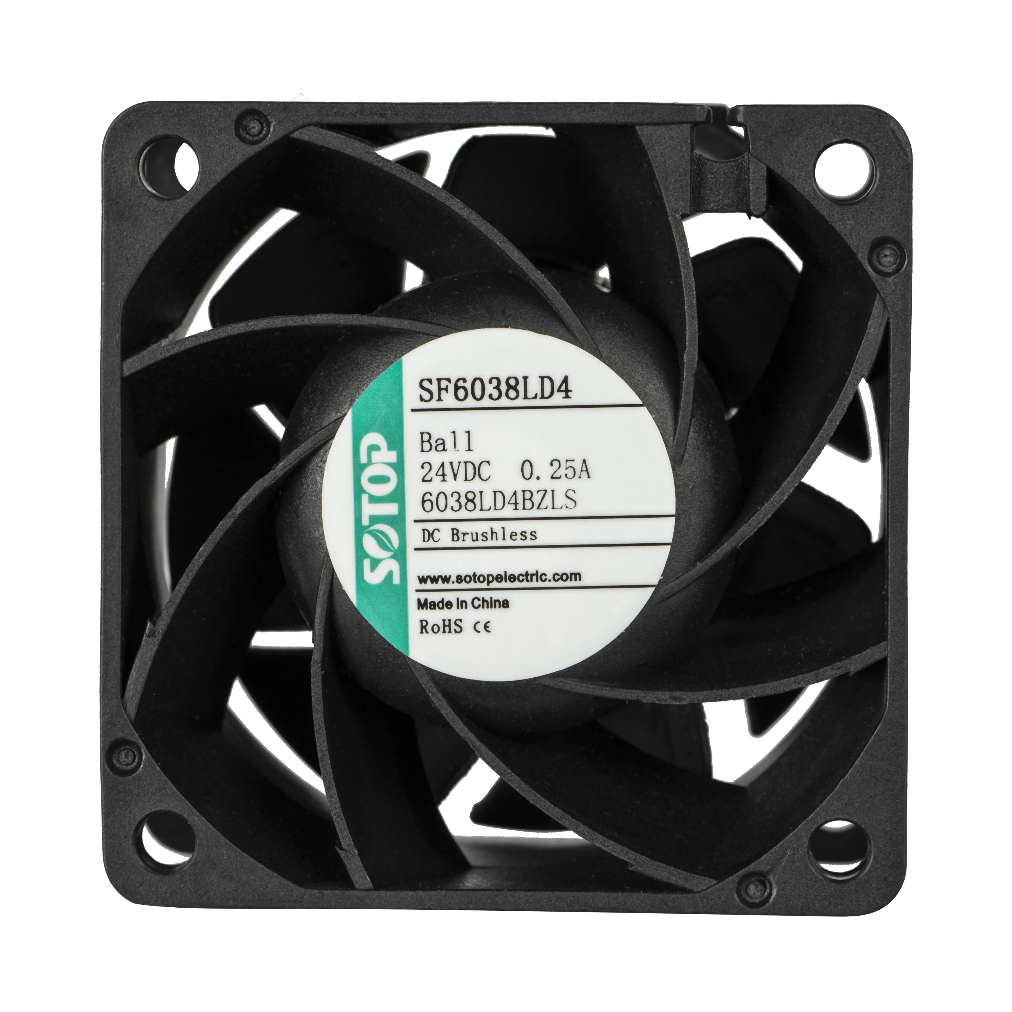 SOTOP 6038 ip68 Waterproof Fan 60x60x38mm Brushless DC 12V 24V Cooler Large Air Flow Fan with Ribs and Pulse Sensors