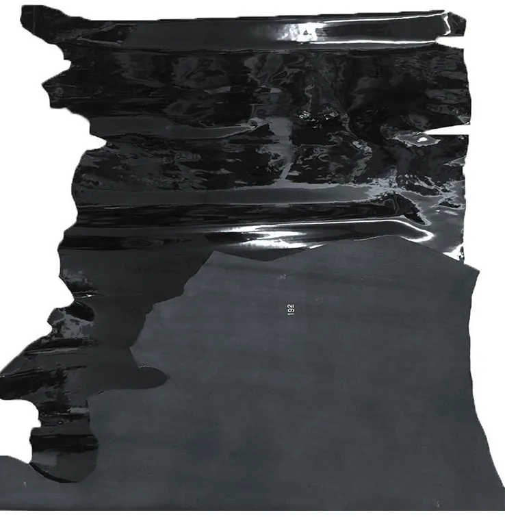 First layer cowhide black mirror patent leather with lacquer Genuine Leather Patent leather fabric