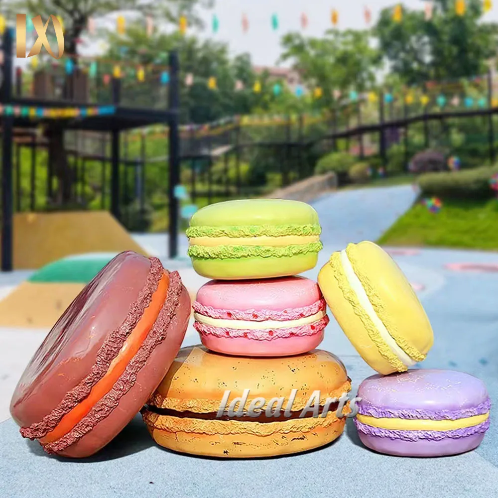 Ideal Arts Customize outdoor Large Food Giant Fiberglass resin macarons Statue