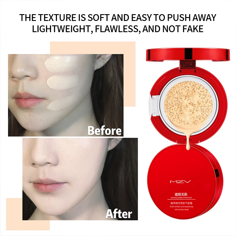 Wholesale OEM Gift Plant Extract Essence Air Cushion BB Cream Skin-Friendly Care Hydrating Foundation Compact Set Makeup