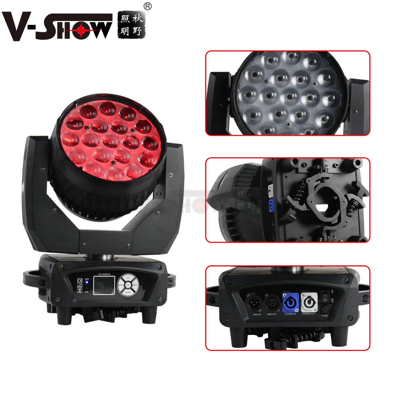 V-Show Led Aura 19 * 15W Mac Aura1915 Stage Lights Aura Moving Head Lights