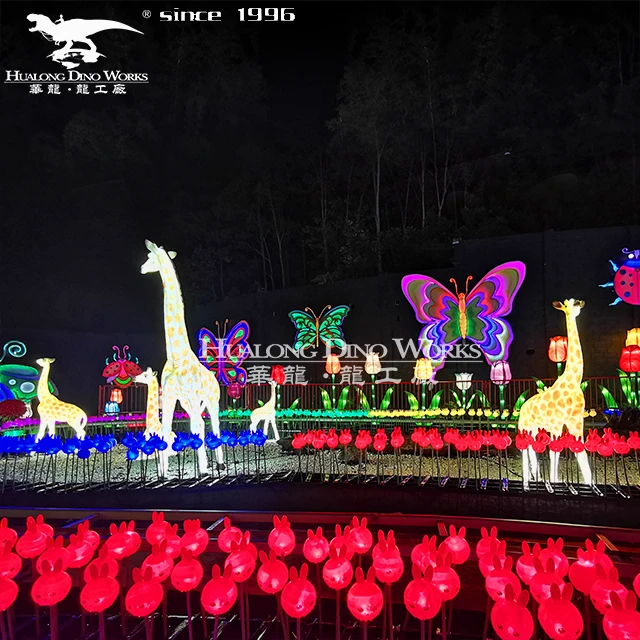 HL- Outdoor Led Festival Giant Lighting Peony Flowers Chinese Lanterns with CE Certificate