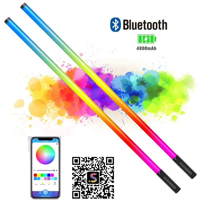 TL-130Pro Smart Synkittt App 4800mAh Rechargeable Battery 4ft 36W Rgb Led Tube Light Colorful Studio photography Video Light