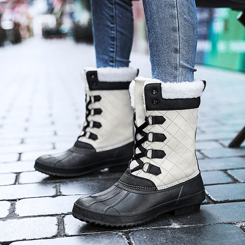 Новинка 2021, меховые зимние ботинки, угги, женская обувь, водонепроницаемая хлопковая обувь, Лидер продаж, высокое качество для женщин