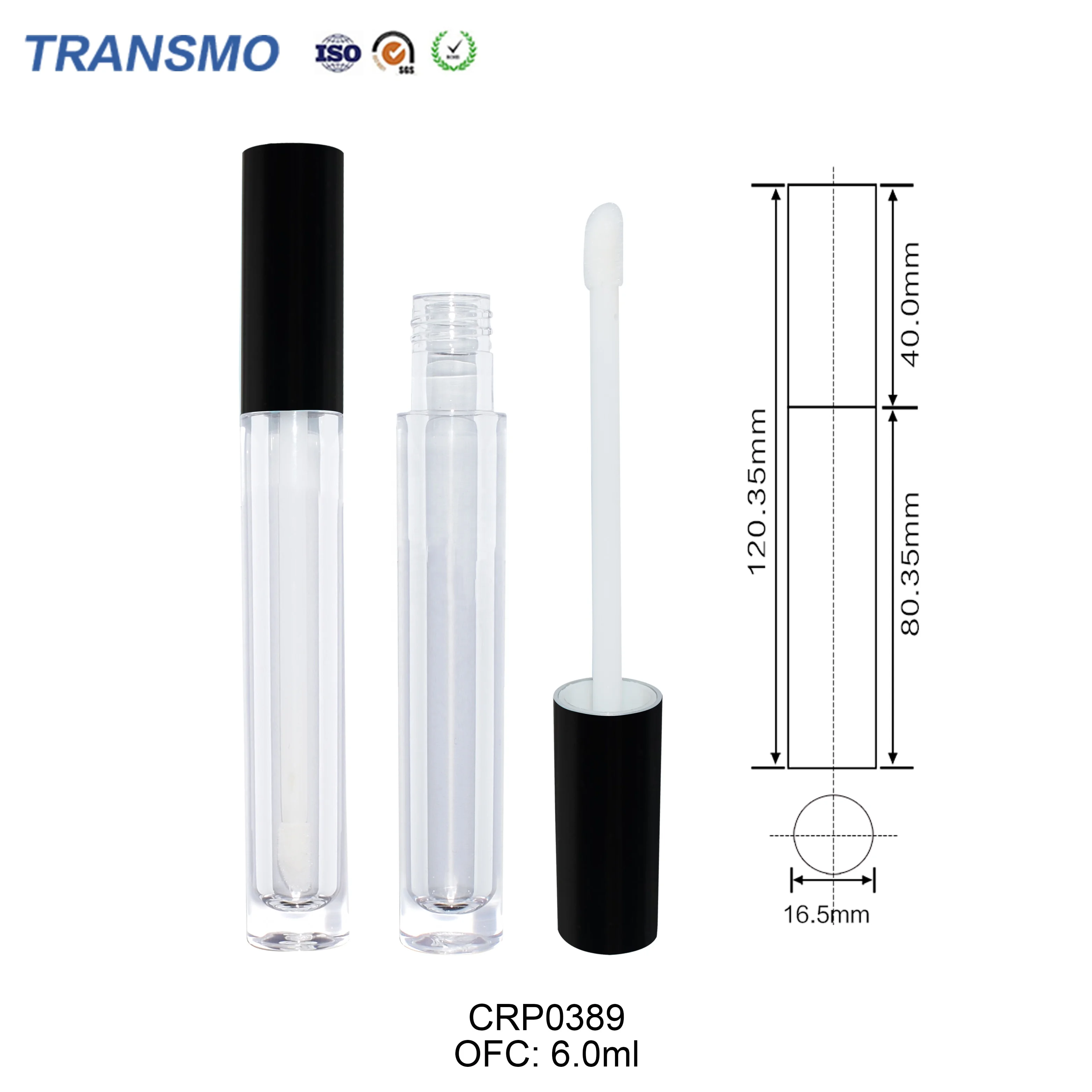 Custom logo liquid lipstick case concealer tube 5ml slim round classy lip gloss tubes