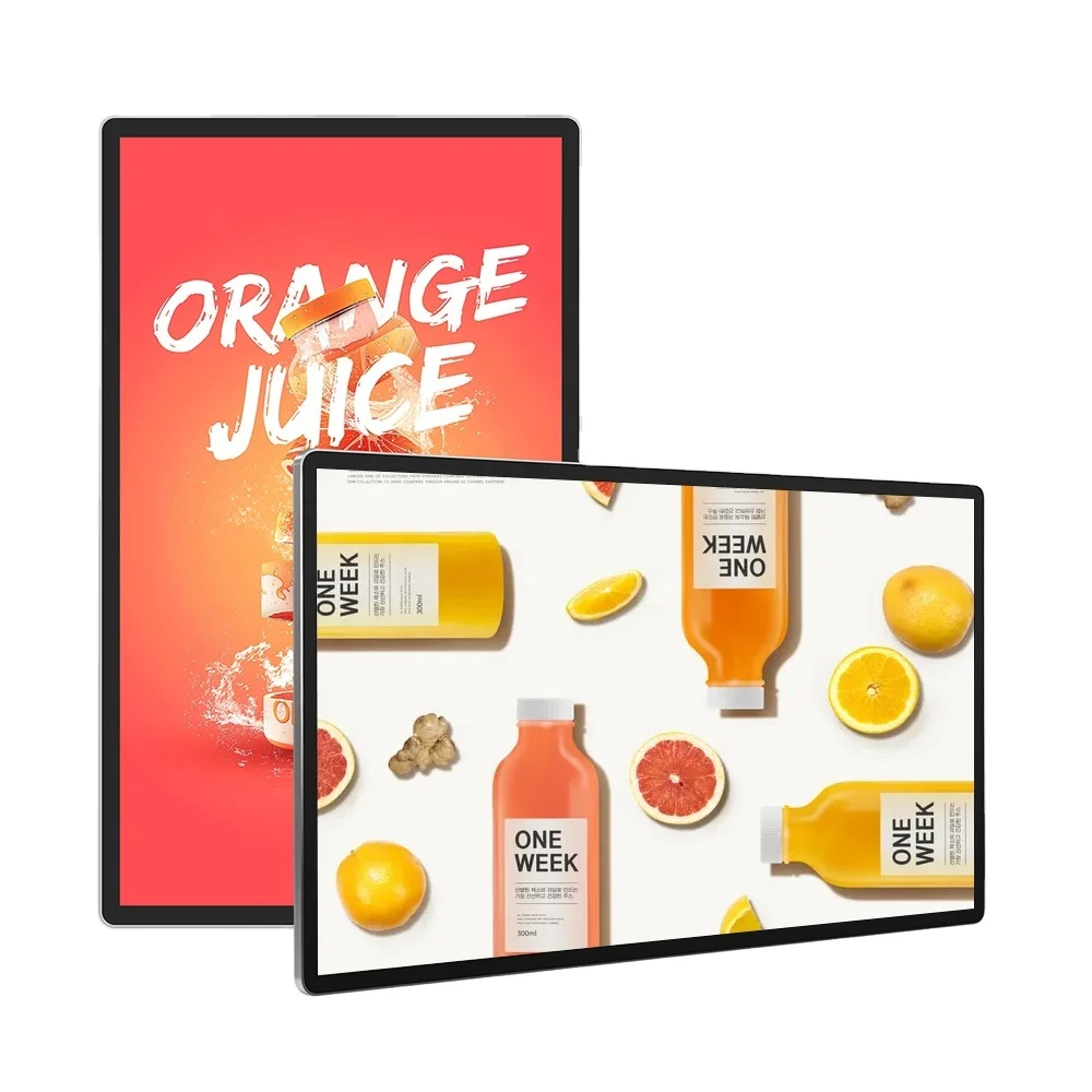 retail shop ultra thin horizontal display 32 43 55 inch android OS IPS panel ELED advertising digital signage and displays